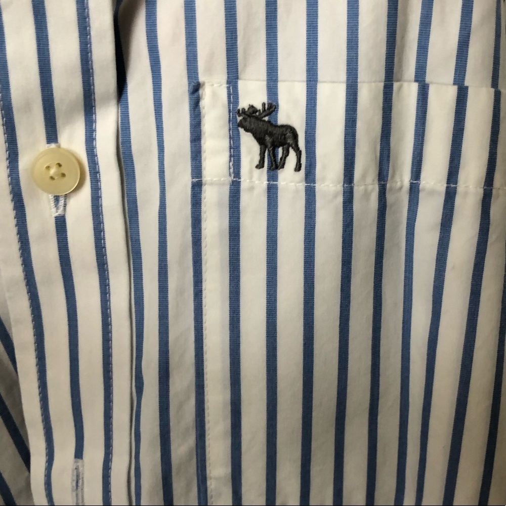 Abercrombie And Fitch Men’s Button Up Blue Stripe - image 2